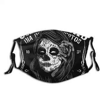 

Calavera Sugar Skull Non-Disposable Face Mouth Mask Muerte Dia De Los Muertos Protection Respirator with Filters