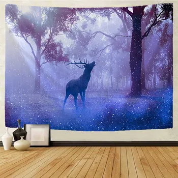 

Psychedelic forest Elk tapestry Indian Mandala HippieTapestry Wall Hanging Bohemian Gypsy Psychedelic Tapiz Witchcraft Tapestry