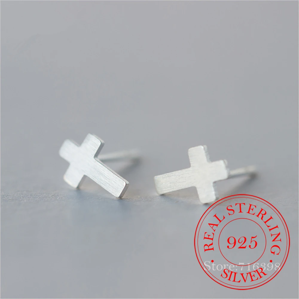 100% Orecchini A Croce In Argento Sterling 925 Per Le Donne Regalo Di Natale Gioielli Pendientes Boucle D Oreille