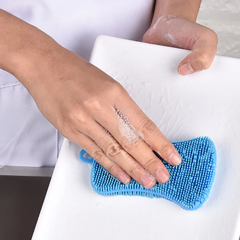 

6pcs Silicone Dish Bowl Cleaning Brush Silicone Scouring Pad Silicone Dish Sponge Kitchen Pot Cleaner Washing Tool