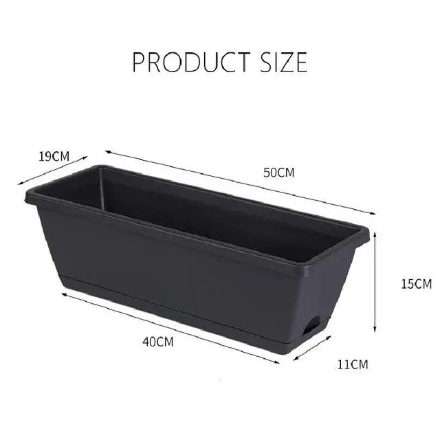 Lusta Műanyag Virágcserepek Család Erkélyt Ültetnek Zöldségek És Virágok Extra Nagy Téglalap Alakú Ültetési Horony - Image 6