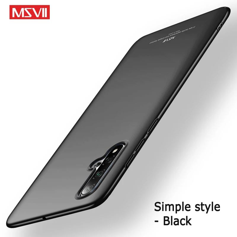 Для huawei Nova 5 Pro Чехол MSVII Матовый PC чехол для huawei Nova 5i Pro Чехол-держатель с кольцом для huawei Nova 5T 5Z Nova5 Pro чехол s - Цвет: Simple black