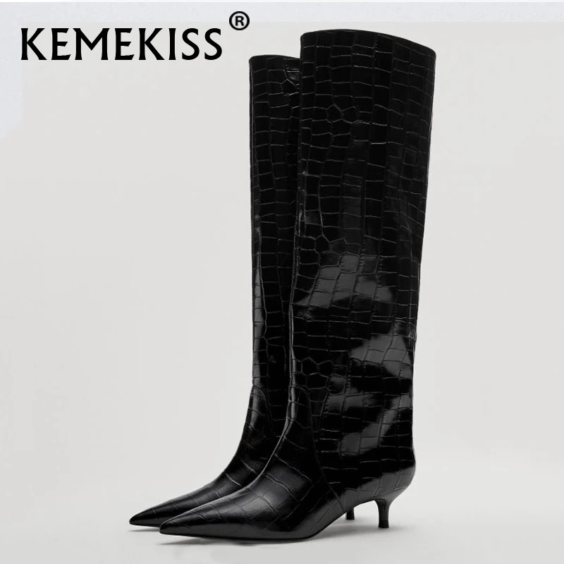 Женские сапоги до колена KemeKiss 2022 из натуральной кожи Ins стильная женская зимняя