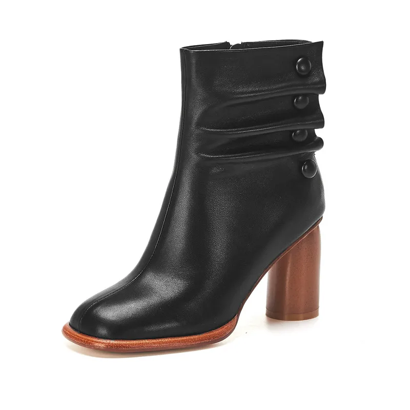 black not fur ASUMER/Большие размеры 34-43; Модные ботильоны; ботинки из натуральной кожи с квадратным носком; женские осенне-зимние ботинки на молнии на высоком каблуке для выпускного - Цвет: black not fur