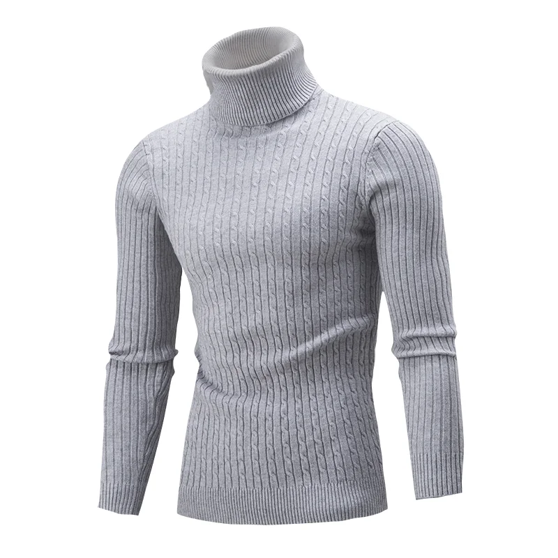 

2020 Winter New Men's Turtleneck Sweaters Black Sexy Brand Knitted Pullovers Men Solid Color Casual Male Sweater Autumn Knitwear