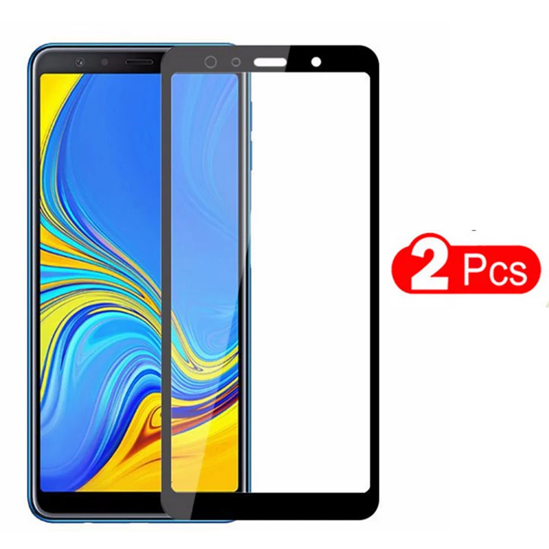 

2pcs Tempered Glass for Samsung A7 Protective Glass Screen Protector Tremp Phone Case on Galaxy A750F A750 Glas Safety Film