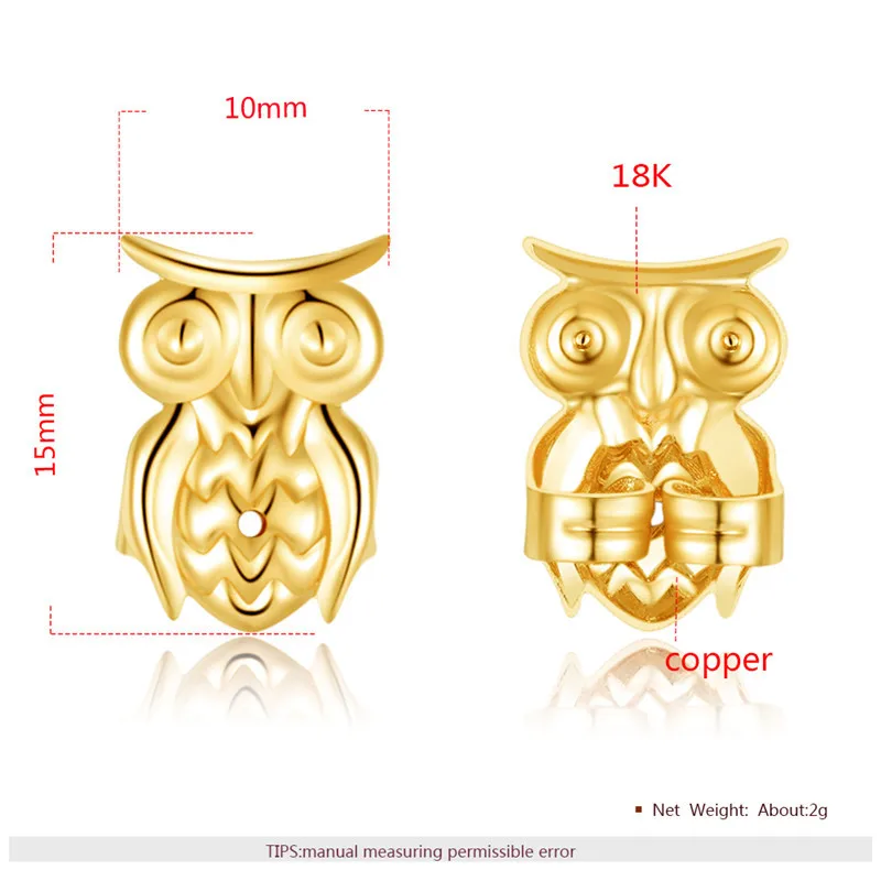Ms Betti bear owl paw earring listers back set11