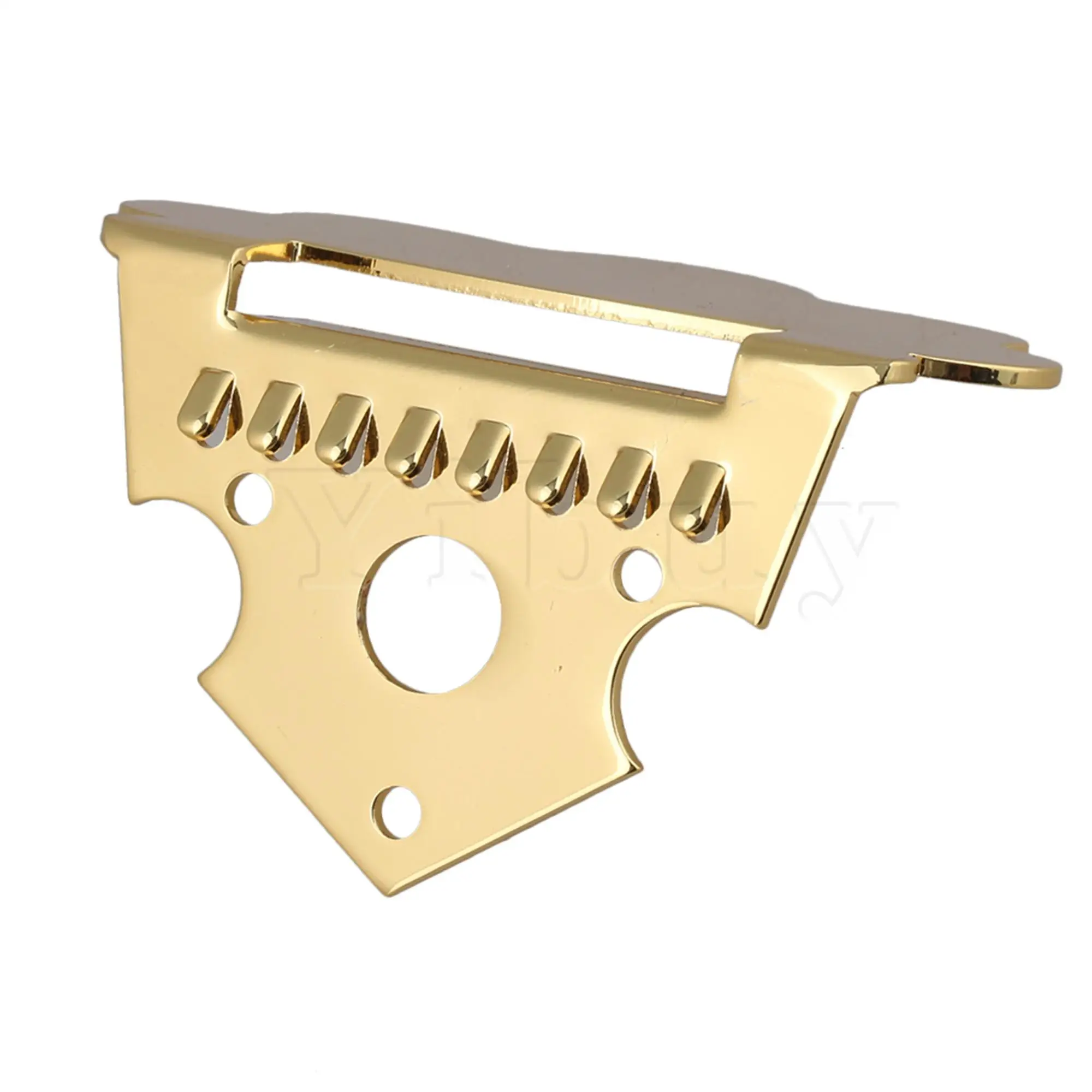 Yibuy 60 x 35mm Gold Zinc Alloy Mandolin Tailpiece Parts for 8 String Guitar