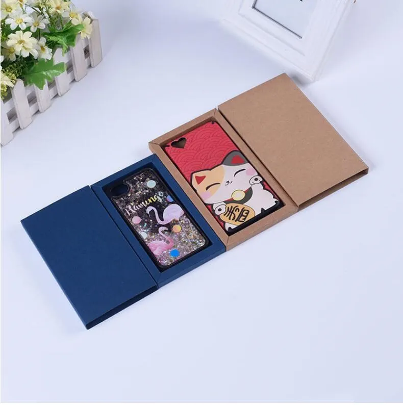 20pcs Phone Case Packaging Box Drawer Paper Cardboard Box With Matte Sleeve Gift Box Jewelry Display Box