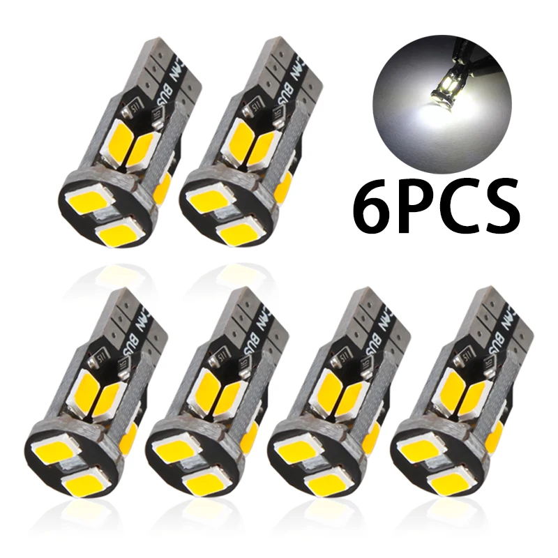 6Pcs4300kKT10LedCanbusCarInteriorBulbW5W194168573010SMD