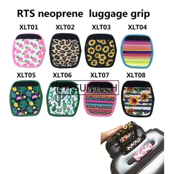 

100pcs/lot Sunflower Leopard Neoprene suitcase handbag Cover Neoprene luggage girp Wedding Party Favor gift Factory wholesale