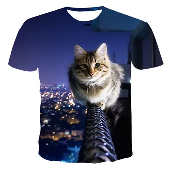 

Summer new style men's and women's casual T-shirt 3d printing animal cute cat fashion short-sleeved shirt xxs—6XL