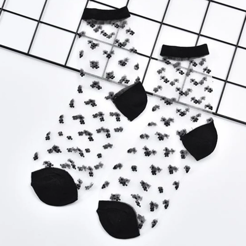 

Womens Ultrathin Ankle Socks Transparent Summer Elastic Mesh Silky Stretch Cool F42F