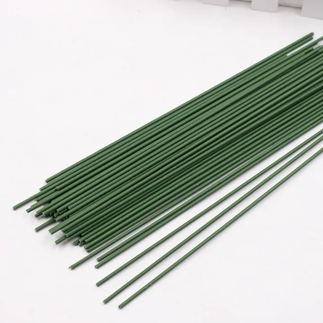 YOLUFER 100Pcs Floral Wire Stems Plastic Artificial Flower for Craft Floral  Green Stem Wire DIY Craft Bouquet Making Floral Arrangement Tools