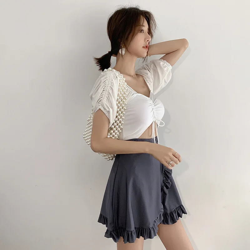 Женский слитный купальник в ретро стиле женское слитное бикини для новой юбки