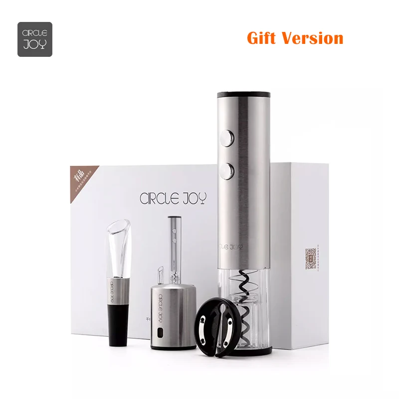 

Circle Joy Electric Bottle Opener 4-in-1 Gift Box Set 304 Stainless Steel Packaging Gift Suitable For Family Gatherings