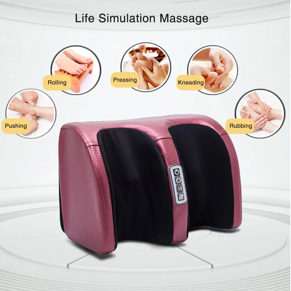 Electric Foot Massager Kneading Deep Tissue Relax Heated Roll Legs Feet Relief Fatigue Foot Massage Machine