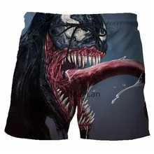 Новейшие мужские пляжные шорты venom в стиле хип-хоп, Забавные 3D, брендовые быстросохнущие шорты, повседневная одежда, шорты, мужская куртка, шорты для мужчин, Hara