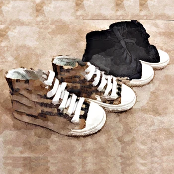 

Per-sale Ship At End of September 2020 Winter Casual Shoes for Girls Classic Check & Pure Black Side Letters Sneakers Boys Shoes