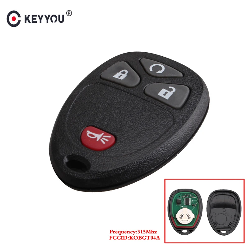KEYYOU 4 кнопки дистанционного ключа 315Mhz для Chevrolet HHR Uplande 2005-2008 для Buick FCCID: KOBGT04A Fob умный ключ без ключа ввода