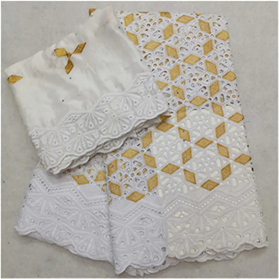 Хлопок африканская кружевная ткань последняя нигерийская Свадебная лента с кружевной вышивкой Дубай ткани с камнями Африканское парчовое 7 ярдов