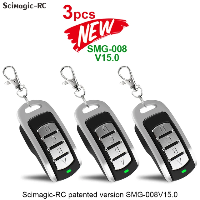 Garage Door Remote Control 433.92mhz Gate Control Rolling Code 287-868MHz Remote Control Duplicator Clone Garage Command Opener 3pcs Scimagic-RC
