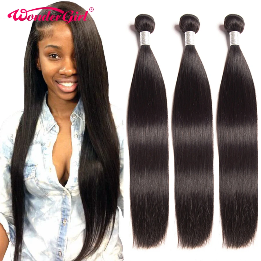 

28 30 inch Bundles Peruvian Hair Extension Wonder girl Straight Human Hair Bundles 100% Remy Hair 3/4 Bundles Can Be Dyed