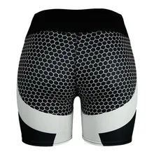 Сотовые шорты для йоги женские Лоскутные эластичные шорты для йоги стрейч Бандаж с высокой талией тренажерный зал фитнес сухие короткие брюки