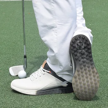 

New Spring Autumn Waterproof Golf Trainers Men High Quality Leather Golfing Footwear Men Size 39-45 Outdoor Golf Shoes