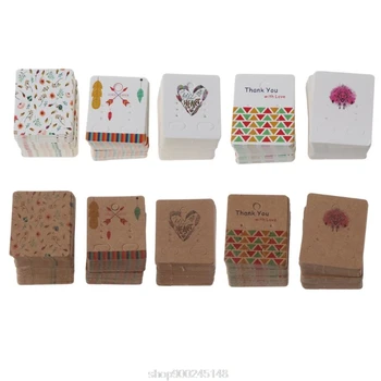 

100Pcs Kraft Paper Hanging Drop Earrings Display Jewelry Package Studs Holders Earrings Card Display O26 20 Dropshipping