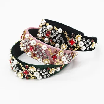 

Ladies Fashion Personality Hoop New Baroque fashion temperament dance headband star with the rhinestone pearl wild headband 510