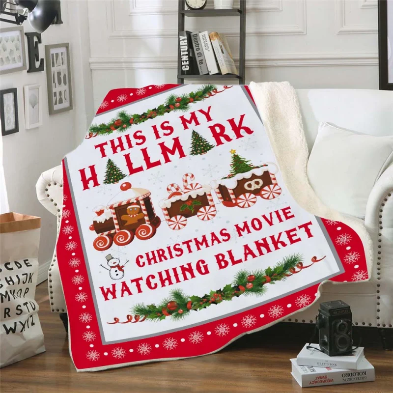 Christmas Decoration Blanket Double-Sided Super Soft Cozy Warm Plush Throws For Adults Children