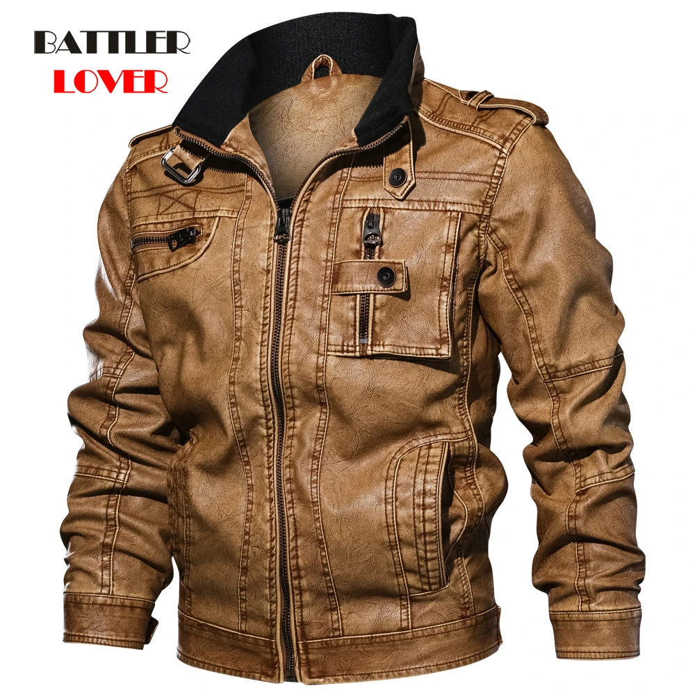 2019 Jackets Men Slim Fit Casual Outwear Bomber Jacket Mens Winderbreaker Motorcycle Leather Jackets male new fur biker outcoat