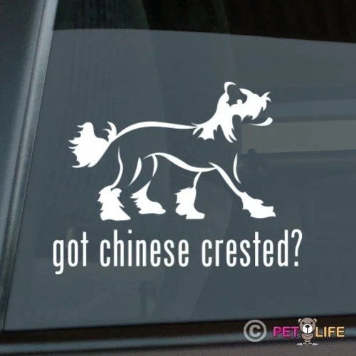 

Got Chinese Crested Sticker Die Cut Vinyl - v2 puff window decal