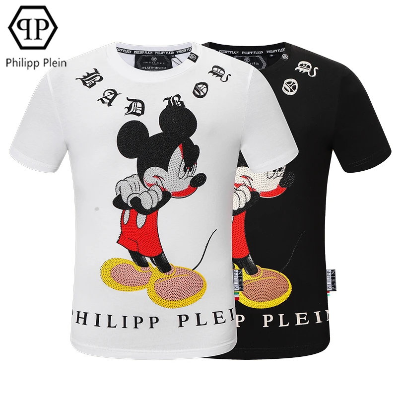 Tussen Anesthesie Gewoon Philipp Plein- Fashion T-shirt Hot Boren Mickey Mouse Casual Korte Mouwen T- shirt Europese Amerikaanse Streetwear Tops Tee - T-shirts - AliExpress