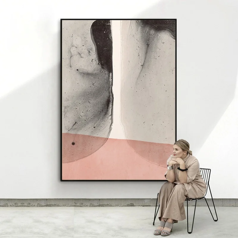 

Абстрактный черный и белый современный роскошный светильник серый фон стены гостиной картины у входа Чистая ручная роспись картина маслом