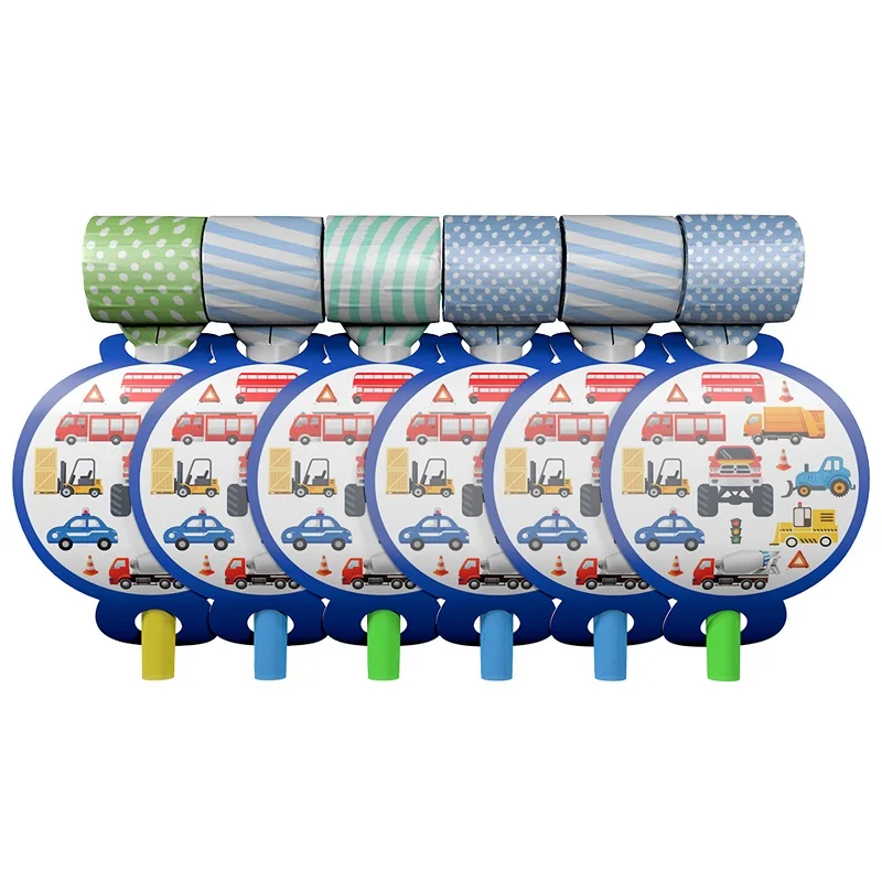 6pcs Blowing dragon Строительная техника экскаватор тема вечерние украшения одноразовая посуда набор автомобильный воздушный шар Globos для дня рождения - Цвет: 6pcs Blowing dragon