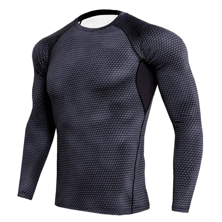 Облегающая рубашка для фитнеса, плотно облегающая спортивная мужская тренировочная одежда для бега, силовых тренировок, модная новинка - Цвет: 2