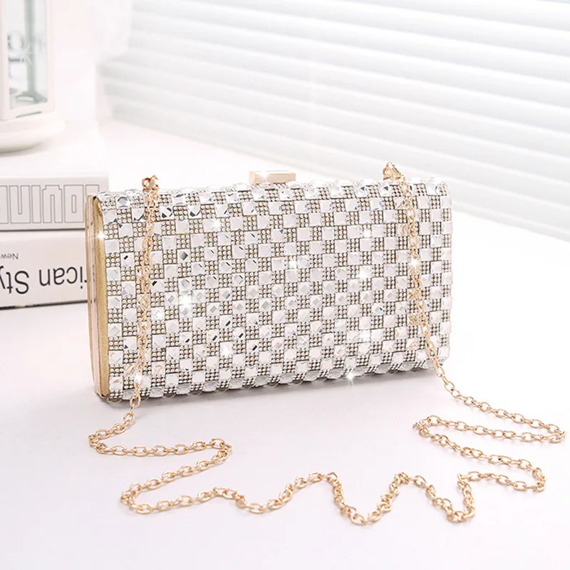 

2008 New Chain Bag Hand Dinner Bag Slanting Bag Korean Edition Water Drill Bag