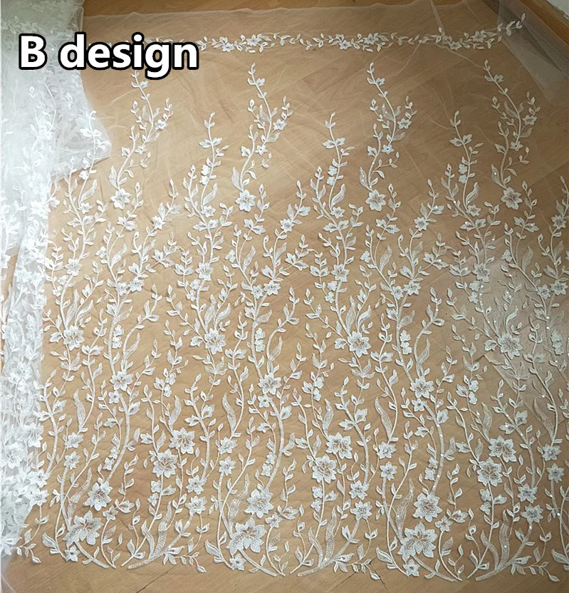 B Расшитая блестками кружевная ткань свадебное платье DIY аксессуары RS249 - Цвет: B