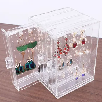 

Transparent Jewelry Plastic Necklace Bracelet Rack Earrings Hanger Nail Art Display Stand Jewelry Organizer Storage Box Rack