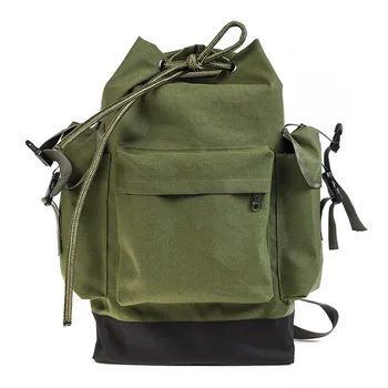 

Large Capacity Canvas Outdoor Accessories Trekking Sport Camping Rucksacks Multi Pocket Hiking Drawstring Fishing Backpack