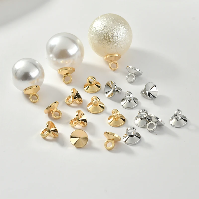 Медная покрытая 18 K настоящая Золотая круглая подвесная Кепка DIY серьги Украшение
