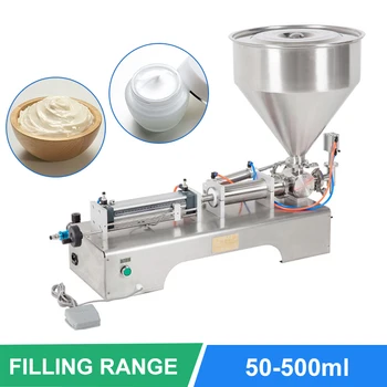 

220V/110V 50-500ml Single Head Cream Shampoo Pneumatic Filling Machine Piston Cosmetic Paste Cream Shampoo filling machine