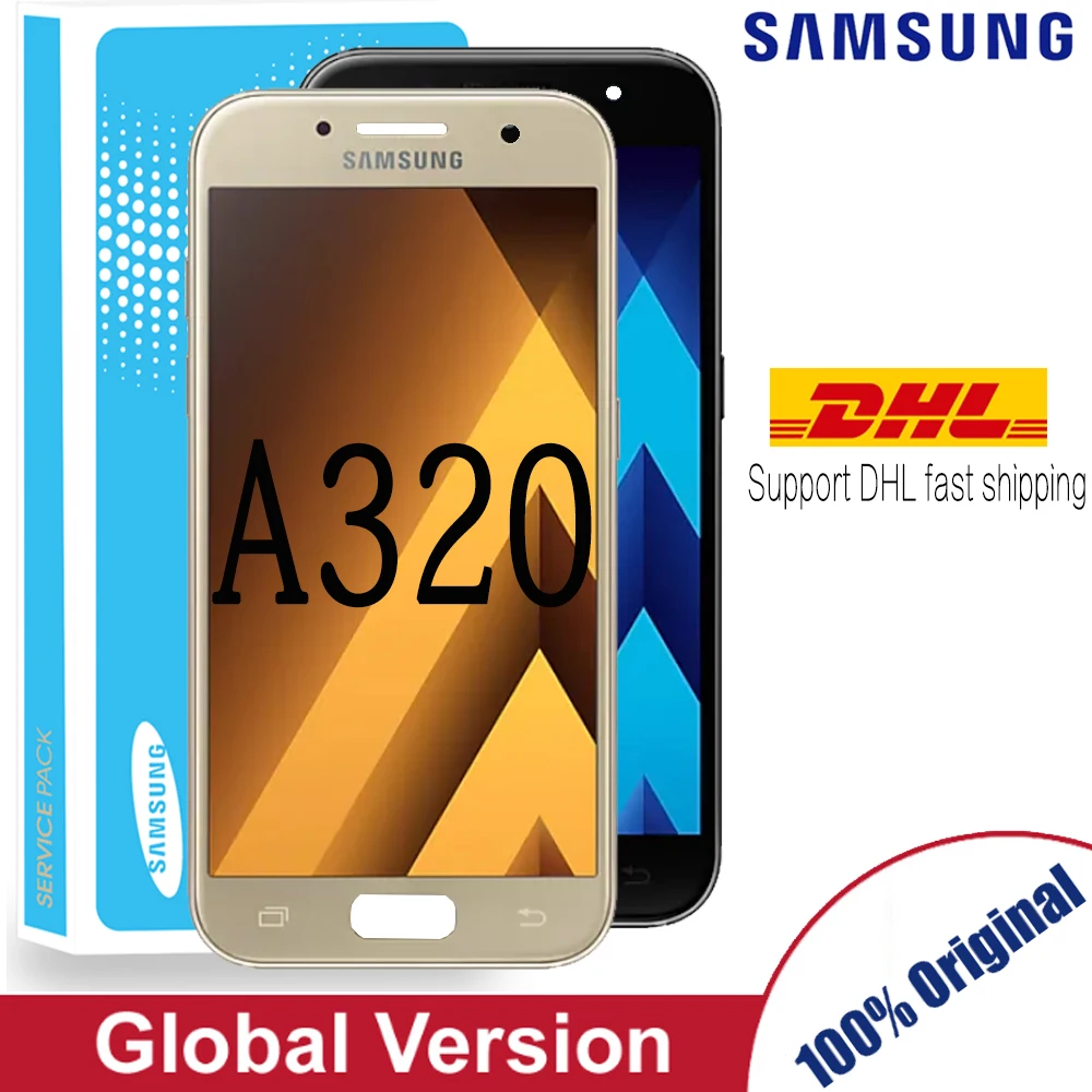 Оригинальный сменный ЖК-дисплей Super AMOLED 4 7 дюйма для SAMSUNG Galaxy A3 2017 A320 A320F дигитайзер
