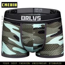 Камуфляжные Cuecas Мужские боксеры нижнее бельё Homme Мужское нижнее белье боксеры шорты мужские боксеры сексуальные хлопковые шорты-боксеры сетчатые трусы OR191