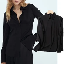 

Jenny&Dave Blusas Mujer De Moda 2022Autumn Fashion England Style Office Lady Blouse Women Simple Solid Modern Chiffon Shirt Tops
