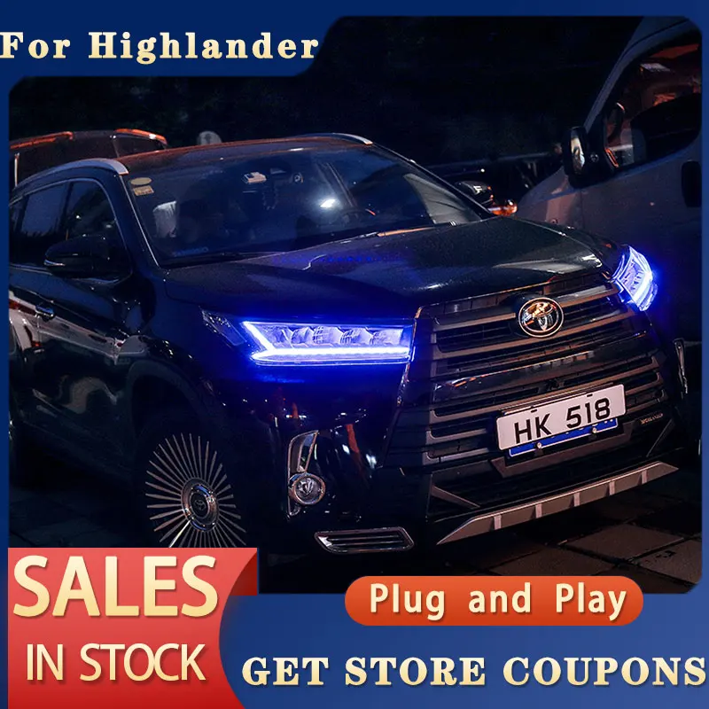 

Для TOYOTA Highlander 2018-2021 светодиодсветильник кристаллическая матричная фара DRL противотуманная фара указатель поворота фасветильник Ближний и Дальний свет в сборе