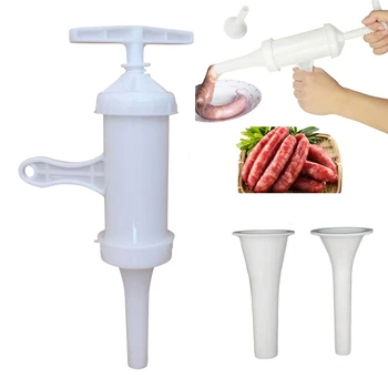 

Manual Meat Sausage Machine Filler Stuffer Sausage Maker With 2PCS Funnel Homemade DIY Delicioious Hygienic Sausage Kitchen Tool