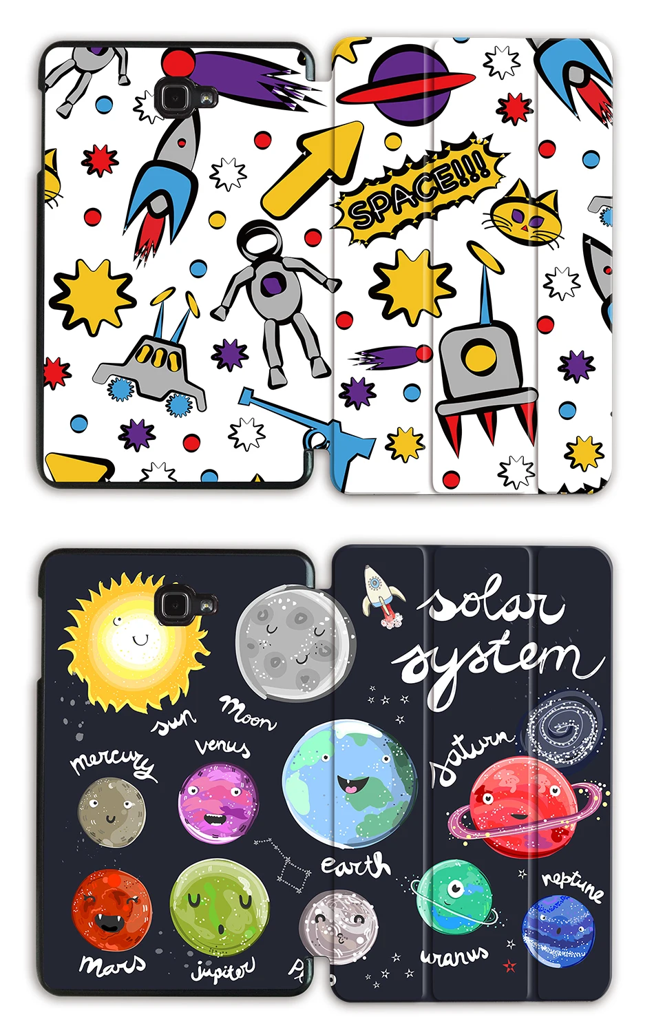 MTT чехол из искусственной кожи для samsung Galaxy Tab A, 10,1 дюймов, SM-T580, T585, Funda, мультяшная планета, откидная подставка, умный чехол, чехол для планшета